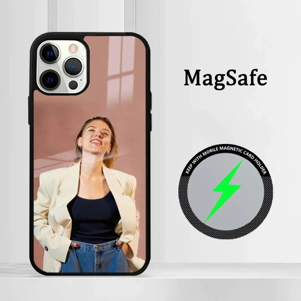 S-Scarlett J-Johansson-S Чехол для телефона IPhone 16 15 14 13 12 11 Pro Max Plus Mini Magsafe Mirror беспроводной