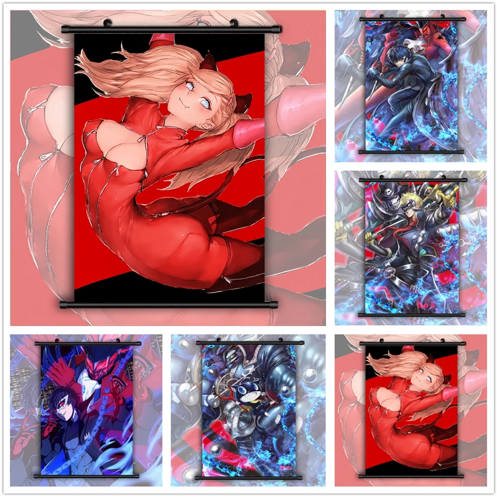 Persona 5 Аниме Манга настенный постер Картина на холсте Ретро аниме постеры