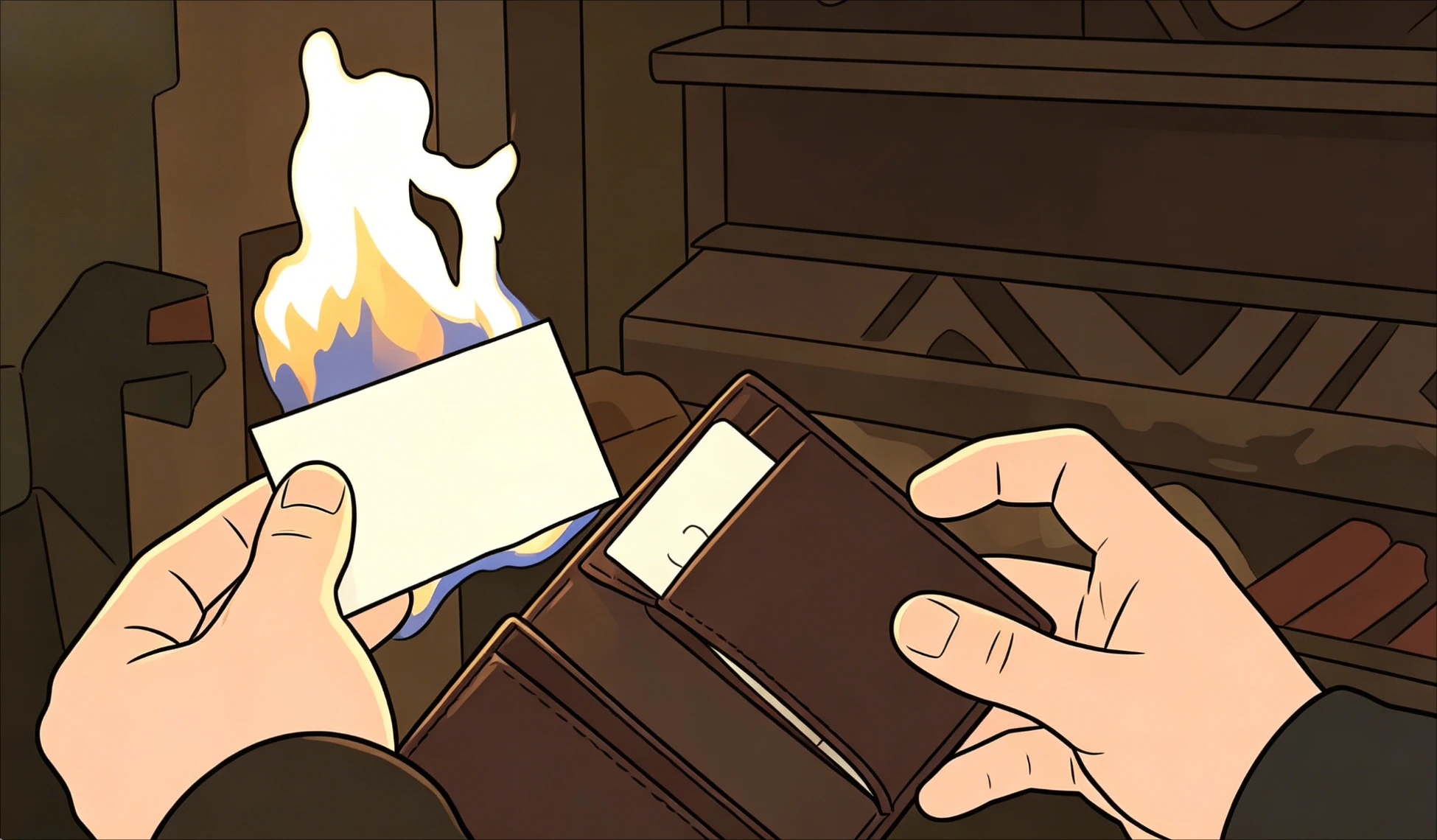Фото Кошелек Fire Wallet PYRO: Фокусы для фокусников, уличные иллюзии, реквизит для ментализма, забавные трюки с визитными карточками №1