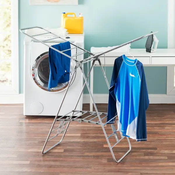 

Folding and Collapsible Indoor and Outdoors Clothes Drying Rack, Silver