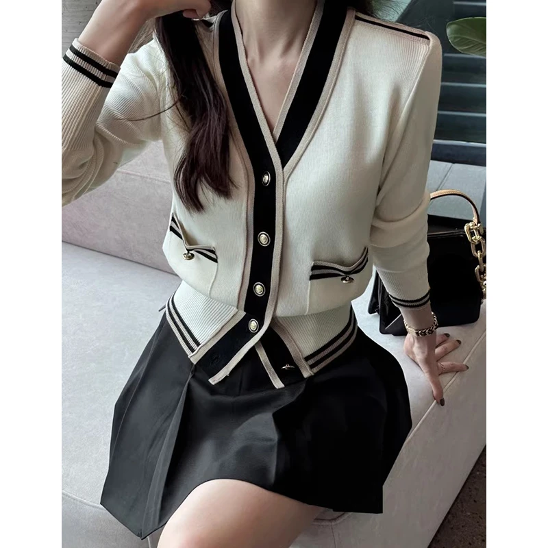 Женский однобортный Кардиган с V-образным вырезом