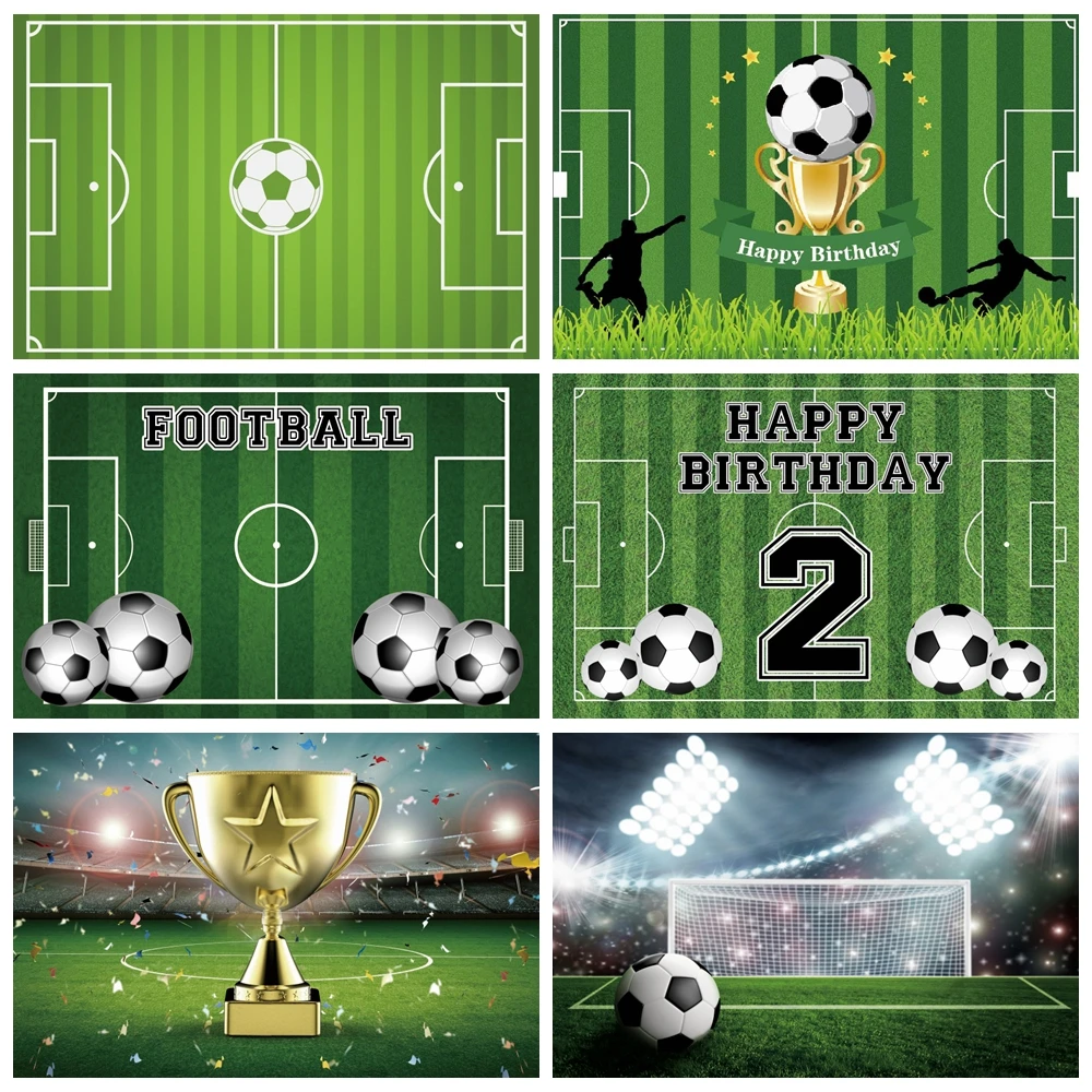 

Yelee Boy Birthday Background For Photography Football Soccer Field Sports Poster Baby Shower Backdrop Photo Studio Photophone