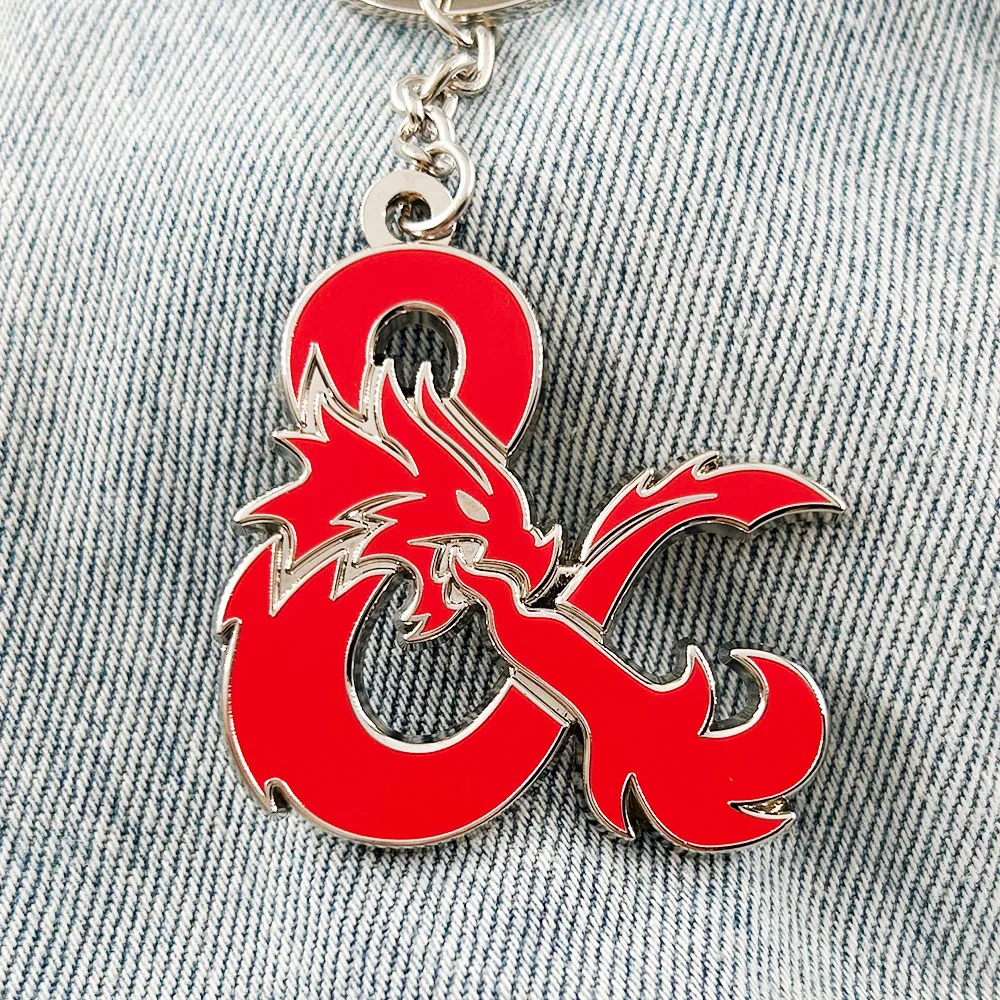 Фото Брелок с логотипом DnD Dragon, периферийный брелок для ролевых игр, подвеска для геймера, коллекционные сувениры №4