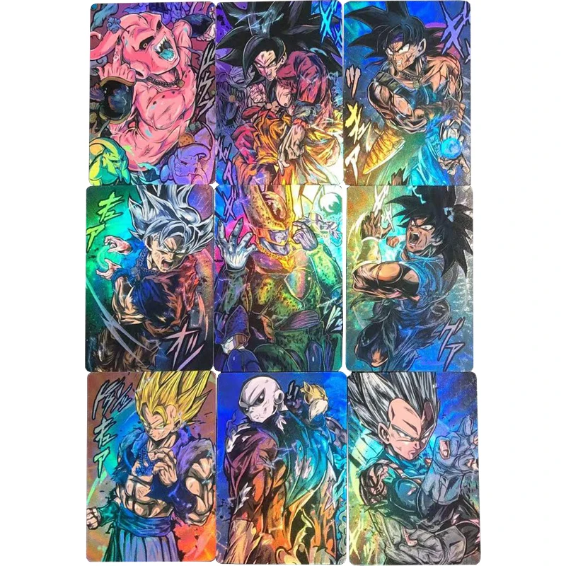 9pcs/set Dragon Ball Z Super Saiyan Son Goku Vegeta Heroes Battle Card Majin Buu Game Anime Collection Cards gifts for friends
9pcs/set Dragon Ball Z Super Saiyan Son Goku Vegeta Heroes Battle Card Majin Buu Game Anime Collection Cards gifts for friends