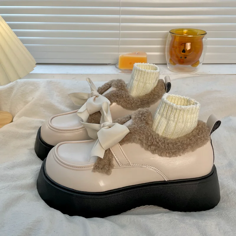 

Женские туфли Лолиты в японском стиле, роскошные дизайнерские туфли на толстой подошве, без застежки, на плоской платформе, черные, новинка ...