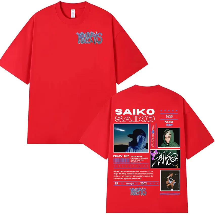 Рэпер SAIKO POL ARIS Tour 2024 футболка с графическим рисунком мужская в стиле хип-хоп