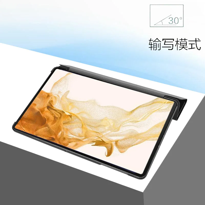 

2022.4 New For Samsung Galaxy Tab S8 Ultra 14.6 Case SM-X900 X906 Tri-Folding Cover for Coque Galaxy Tab S8 Ultra Tablet Kids