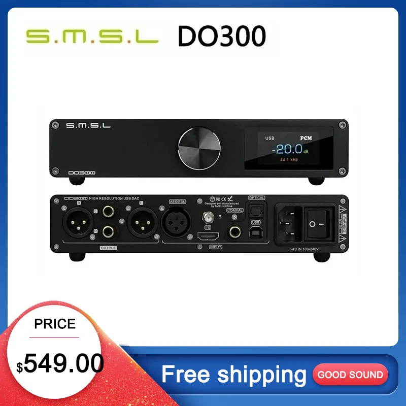 SMSL DO300 Audio DAC ES9039MSPRO MQA CD-декодер XMOS XU316 DSD512 32 бит 768 кГц Bluetooth 5.1 LDAC XLR I2S + пульт