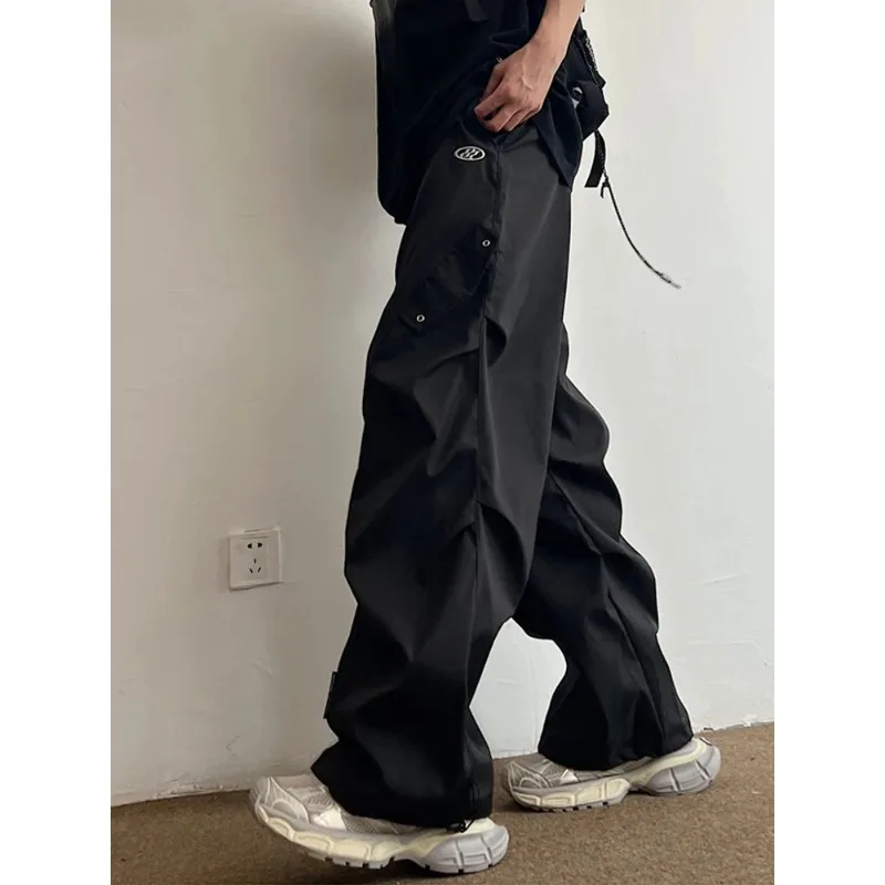 Фото Techwear Брюки-карго с парашютом Мужские широкие брюки в стиле хип-хоп Мужская быстросохнущая уличная одежда Свободные большие размеры Корейский хип-хоп №5