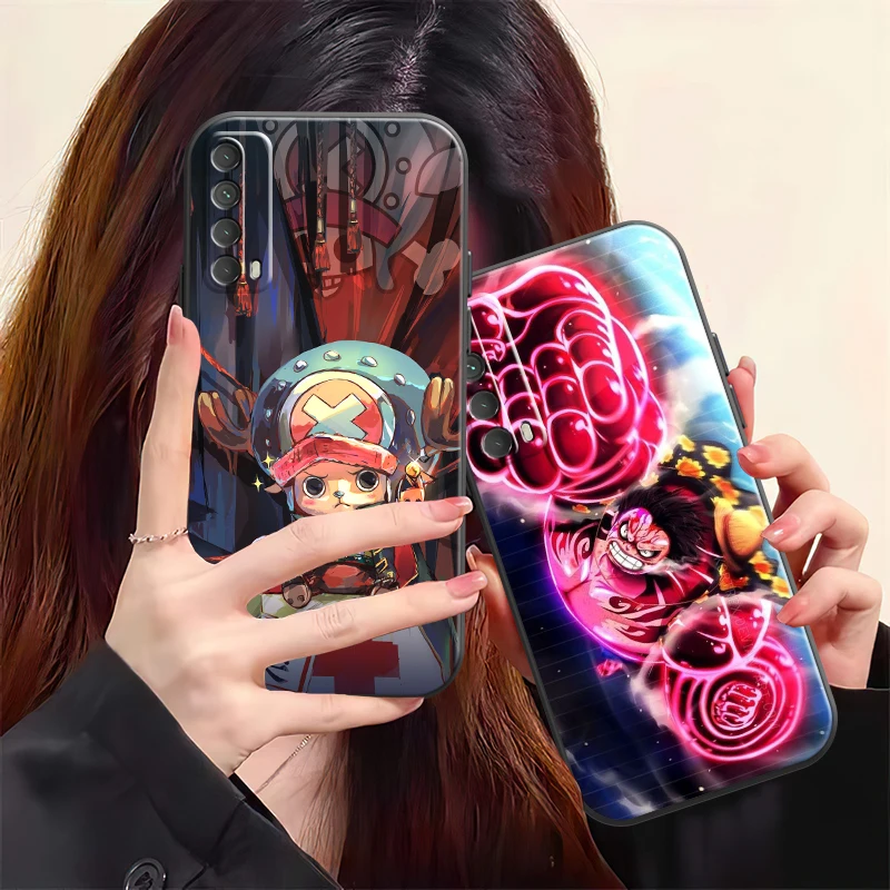 

One Piece Anime Phone Case For Huawei Y7S Y9A Y6 2019 Y7P 2020 Y8S Y7 2019 Y9 2019 Back Black Funda Silicone Cover