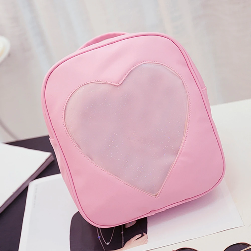 

Solid Color Backpack PVC Large Capacity Knapsack Handbags for Girls Leisure Casual Daily Travel Shopping Bag