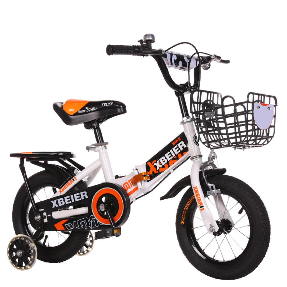 

Collapsible Bike with Auxiliary Wheels and a Basket, Portable Pushbike for Children, 12 ", 14", 16 ", 18"