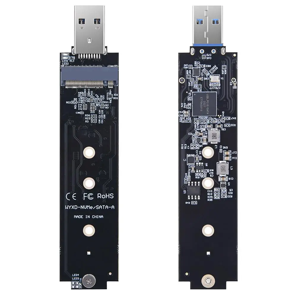 Адаптер M.2 NVMe NGFF к USB с двумя протоколами SATA M2 SSD-плата USB3.1 10 Гбит/с A-конвертер для