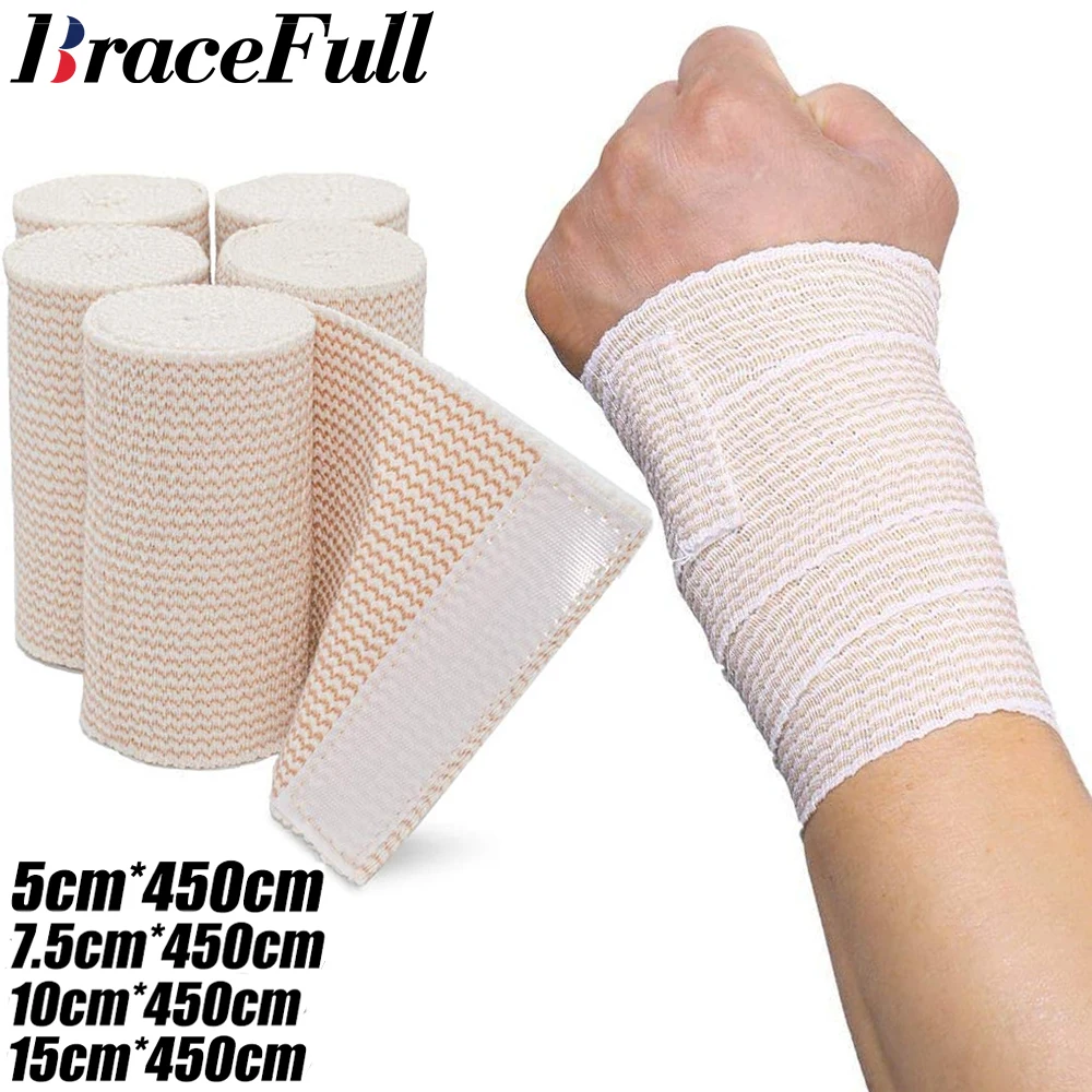 

1 Roll Elastic Bandage Wrap Compression Bandage with Self-Closure,Ideal for Medical,Calf,Sports,Sprains,Wrist,Ankle and Foot