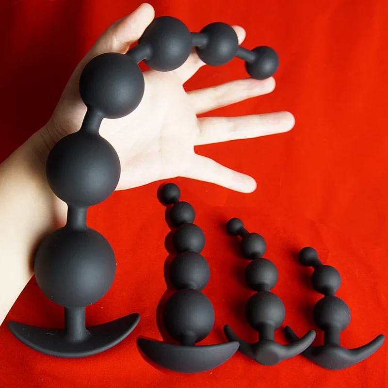 Силиконовый расширитель анальных шариков шарики с большими кольцами длинная