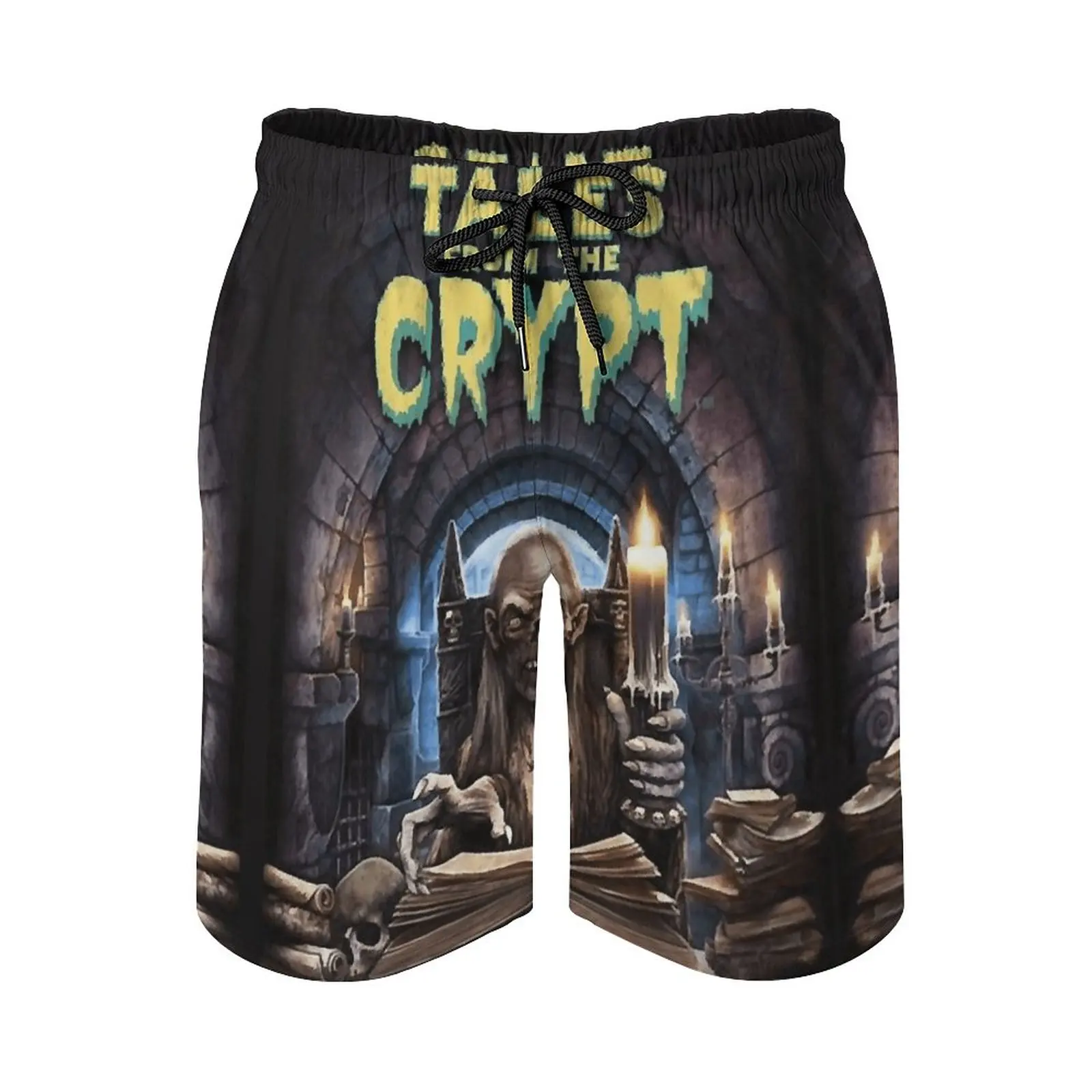 

Anime Beach Pants Tales From The Crypt Skull Loose Elastic Causal Anime Male Shorts Running Adjustable Drawcord Breathable Quick