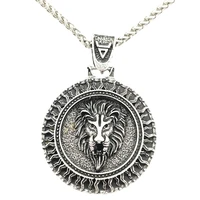 nostalgia lion head slavic veles sun symbol pendant viking necklace men women amulet talisman jewelery