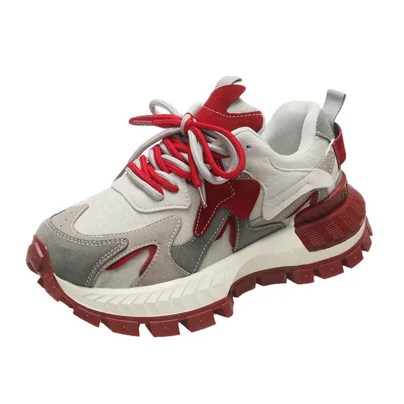 2024 новые простые кроссовки на высоком каблуке повседневная модная обувь для