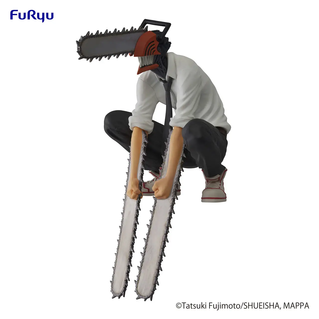 

Bandai Original Chainsaw Man Anime Action Figures Collection Model Toys Gift for Kids Denji Sitting Posture Pressed Foam Surface