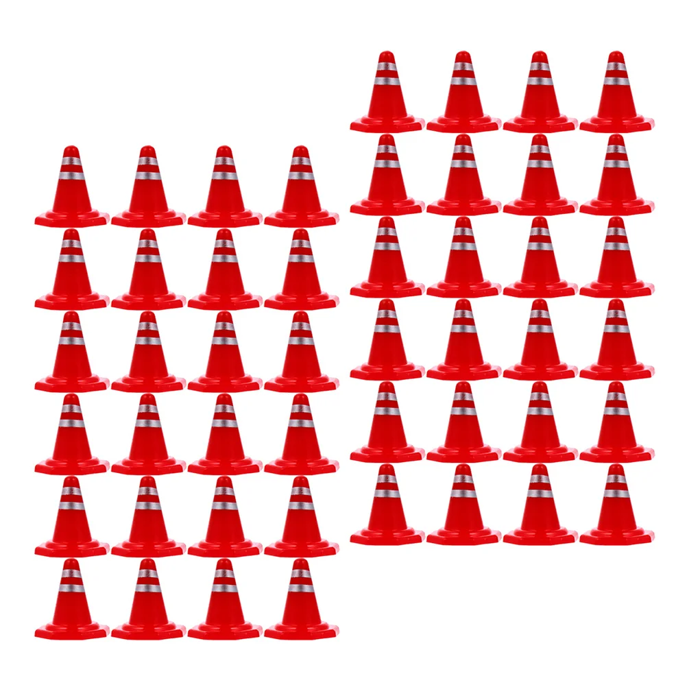 

Miniature Traffic Cones Road Cones Playset Traffic Roadblock Toys, 60Pcs