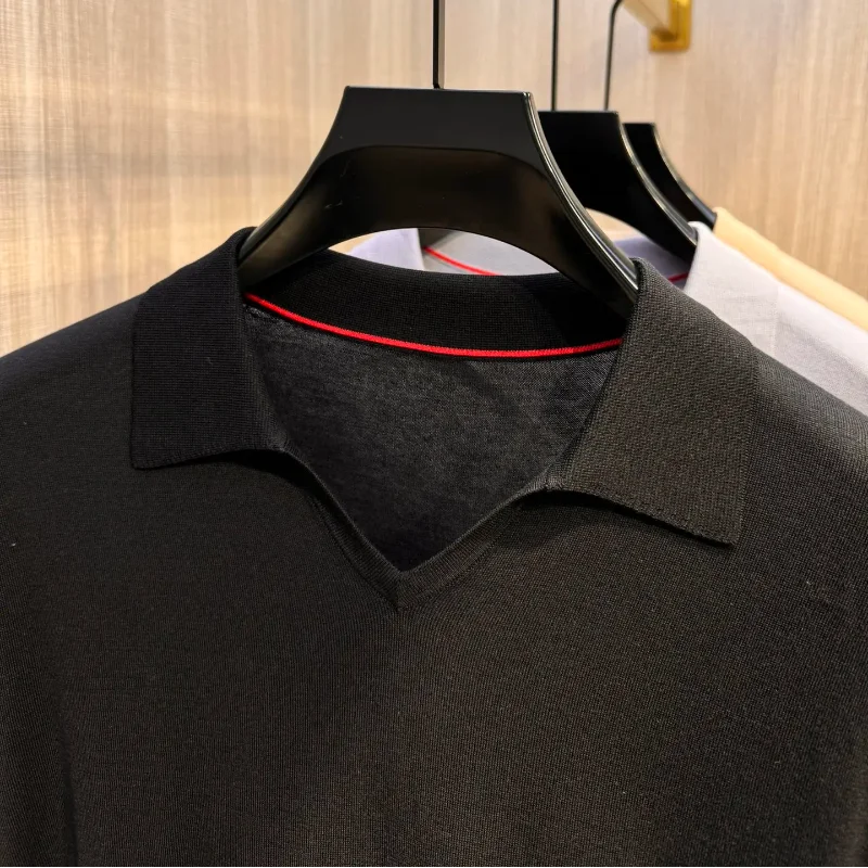 Уличная вязаная рубашка 2024ss в полоску BC футболка оверсайз повседневные