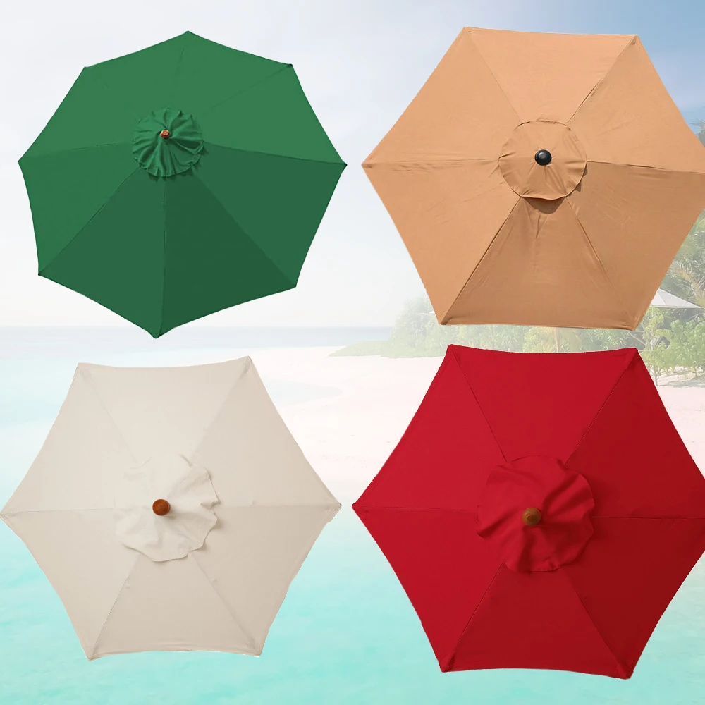 

3m Outdoor Umbrella Replacement Canopy For Patio Garden Terrace Beach Rib Diameter Patio Sunshade Canopy Cover Summer Sun Umbrel