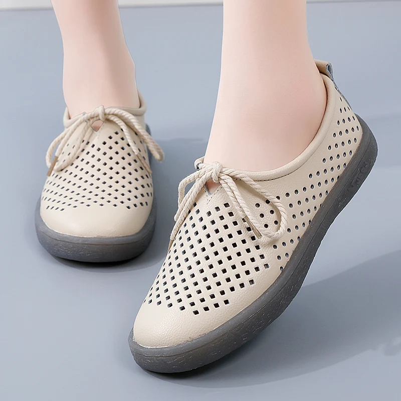 

2022 Summer Women Hollow Out Sandals Fashion Flat Sandals Female Casual Sewing Women Shoes Platform Sandals Ladies Sandalias 41