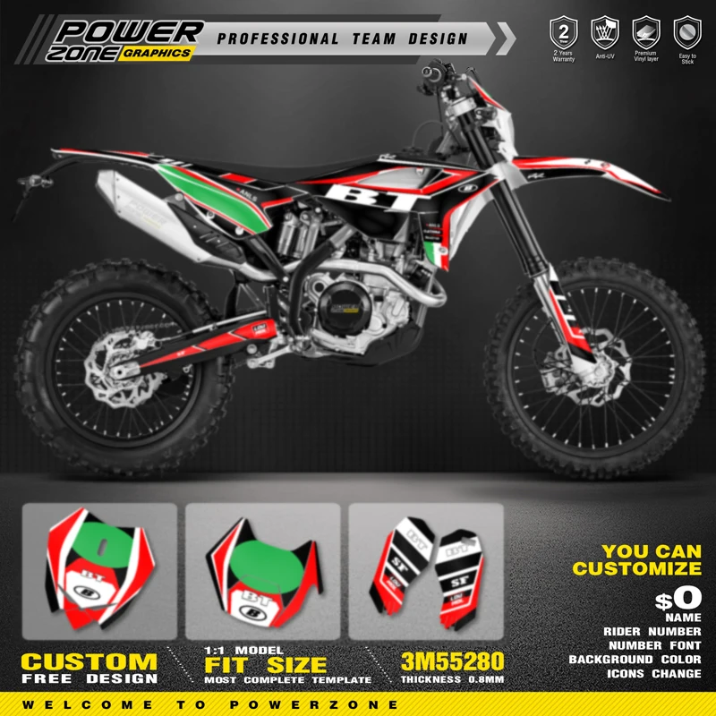 Комплект наклеек и PowerZone Custom Team для BETA 2020 2021 2022 RR RR-S 125 200 250 300RR 350 390 430 480 RX 06