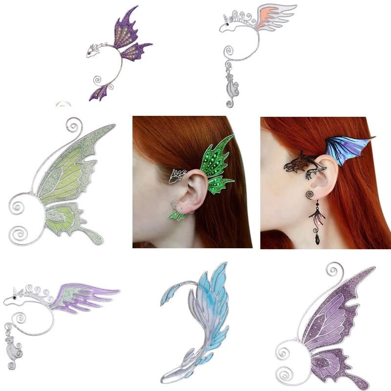

Earrings for Women Butterfly Earrings Without Piercing Elf Ear Cuffs Ear Clips Without Hole Aesthetic Wedding Earrings T8NB
