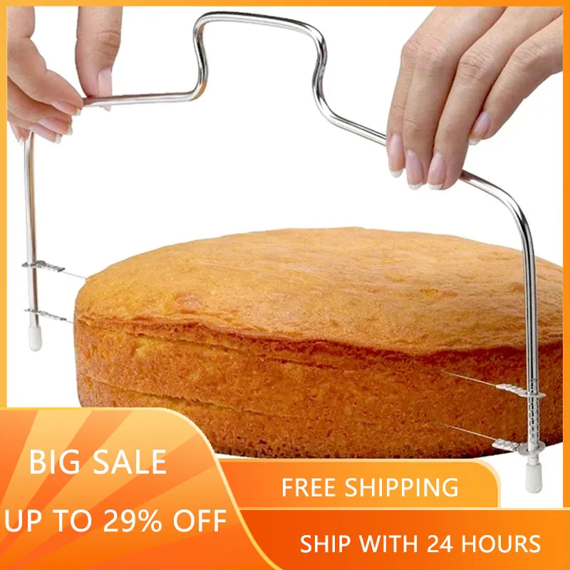

1PC Double Line Cake Cut Slicer Adjustable Stainless Steel Device Cake Decorating Mold DIY Bakeware Kitchen Cooking Tool