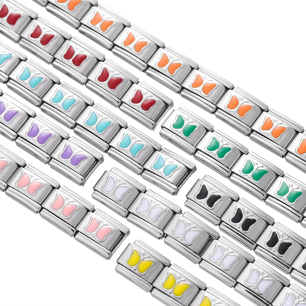 1 шт. красочные итальянские подвески в виде бабочки подходят для браслета из