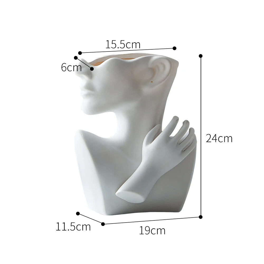 portrait vase statue abstract figure flower pots decorative tabletop vase garden modern home resin decora art nordic home decor free global shipping