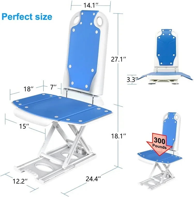 LQX Подъемник для ванны - Тихий адаптивный медицинский стул душа и с