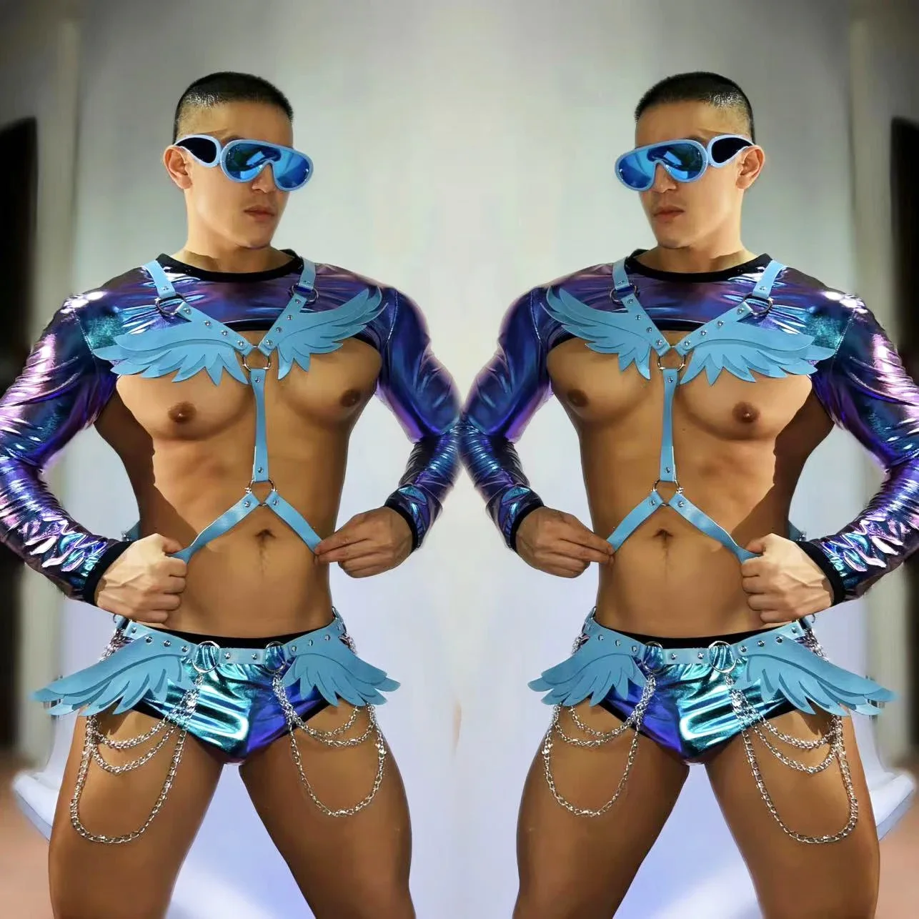 Мужской сексуальный костюм для танцев на шесте танцевальный выступлений женский