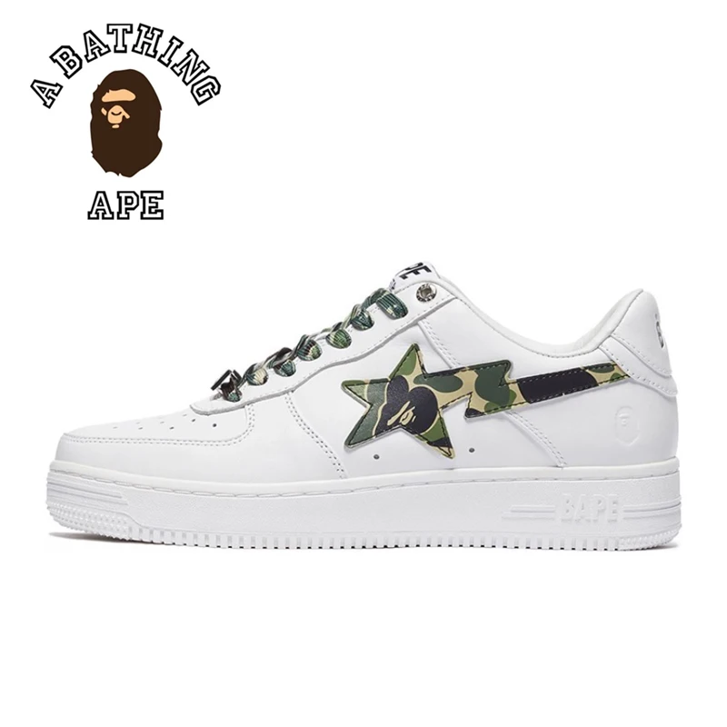 

A BATHING APE Abc Camo Low Men and Women Vibe BapeGoose Sports Sneakers Air None-Slip Breathable Bapesta Outdoor Walking Shoes