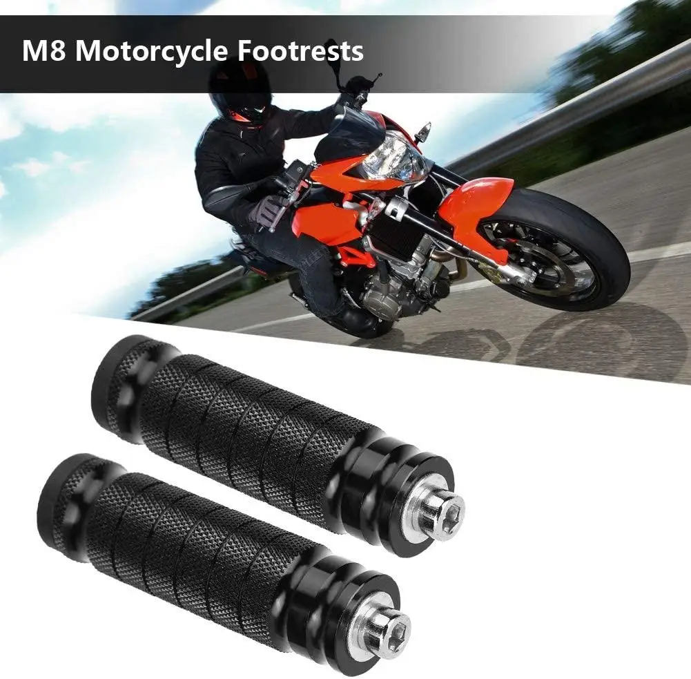 

1 Pair Motorcycle Rear Passenger Footrests Aluminum Alloy Non-slip Footpegs Foot Rest Pegs Pedals Modified Parts