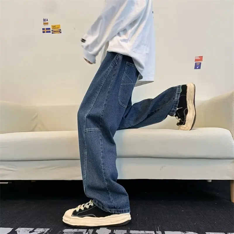 Men's Jeans Loose Casual Korean Streetwear Hip Hop Harajuku Jeans High Street Baggy Denim Pants