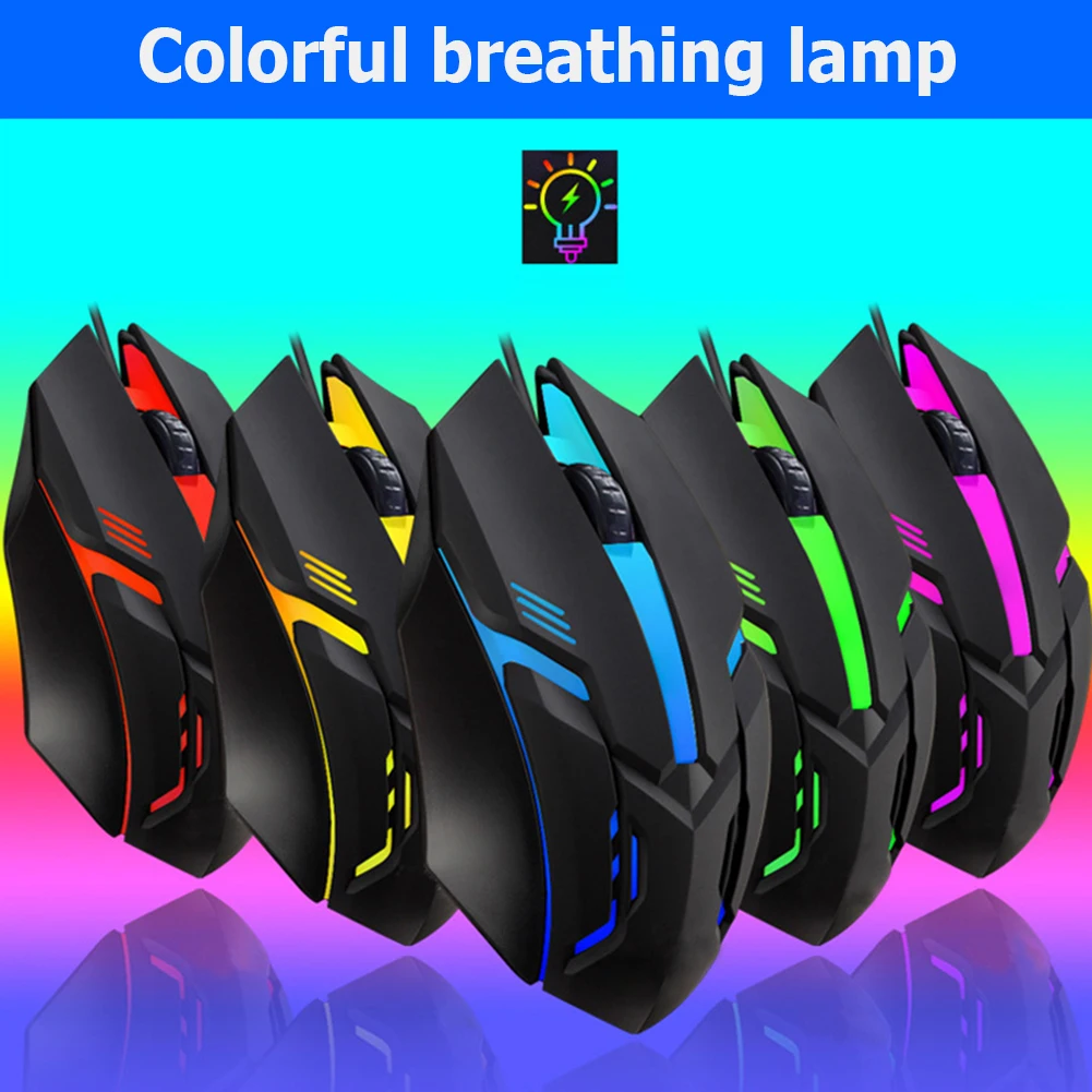 

120cm USB 5500dpi 2 Buttons Led Wired Mice Optical Business Mouse Ergonomic for Game Office