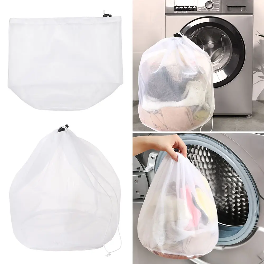 

Durable Fine Mesh 4 Sizes Nylon Laundry Wash Bag Laundry Care Drawstring Storage Pouch Bag