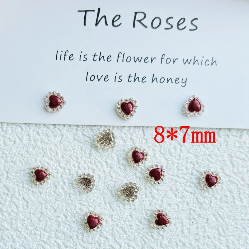 Новинка 100 шт. кавайные Мультяшные фигурки с красным персиковым сердцем из смолы