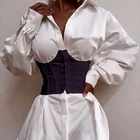 Женский корсет, поясной ремень, однотонный черный, белый, сексуальный широкий эластичный галстук, облегающий ремень, корсет, модные ремни, 2021