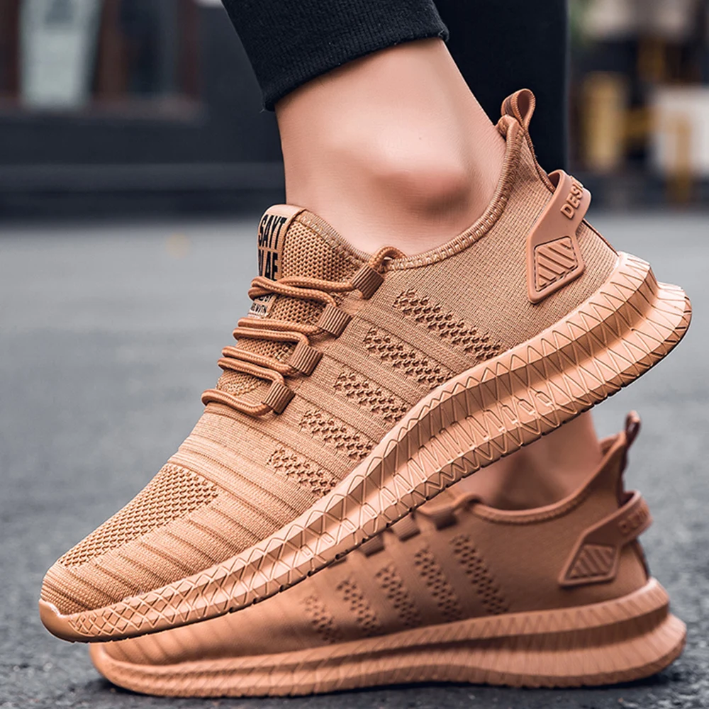 New Men Sneakers Fashion Mesh Casual Shoes Lac-up Breathable Lightweight Walking Sneakers Men Shoes Plus Size Summer Tenis Shoes