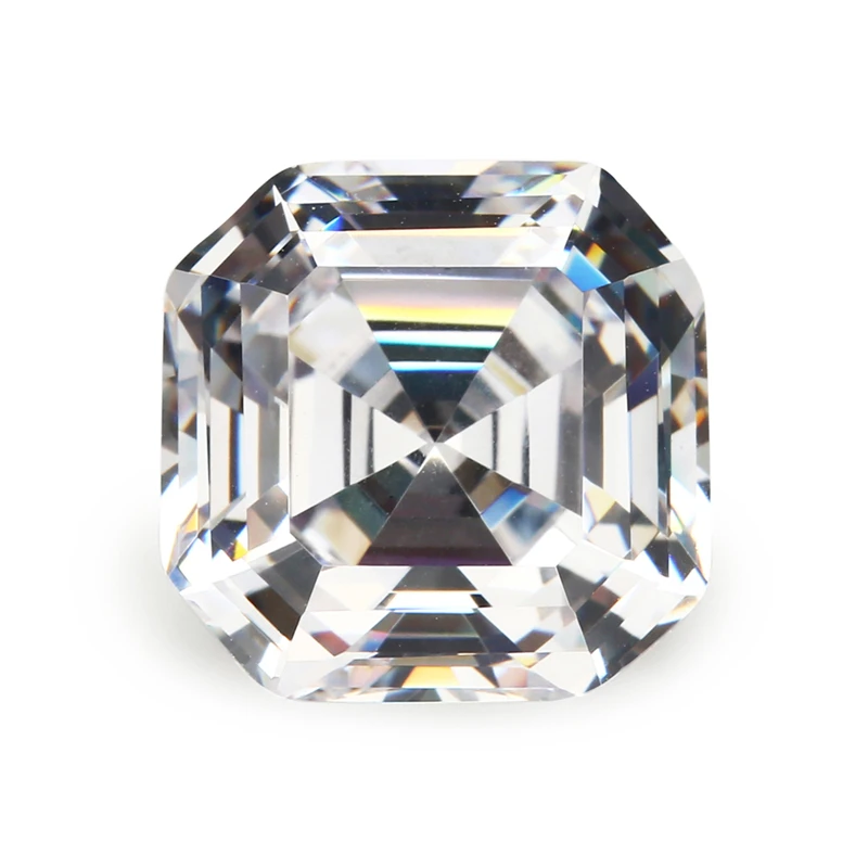 

Size 3x3mm-12x12mm 5A Square Shape Asscher Cut White Cubic Zirconia Stone Loose CZ Stones Synthetic Gemstone For Jewelry Making