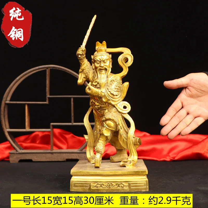 

Southeast Asia Taoist Dharma god WANG LING GUAN copper Statue living room Company Demon subduing God exorcise evil spirits