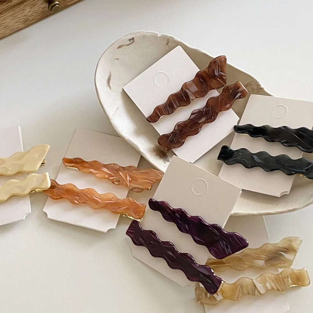 

Leopard Acetate 1 Pieces Retro Large Hair Barrettes Wavy French Automatic Acetate Hair Clips For Women Thick Hair