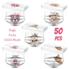 1050 шт., одноразовые маски для лица с рисунком животных