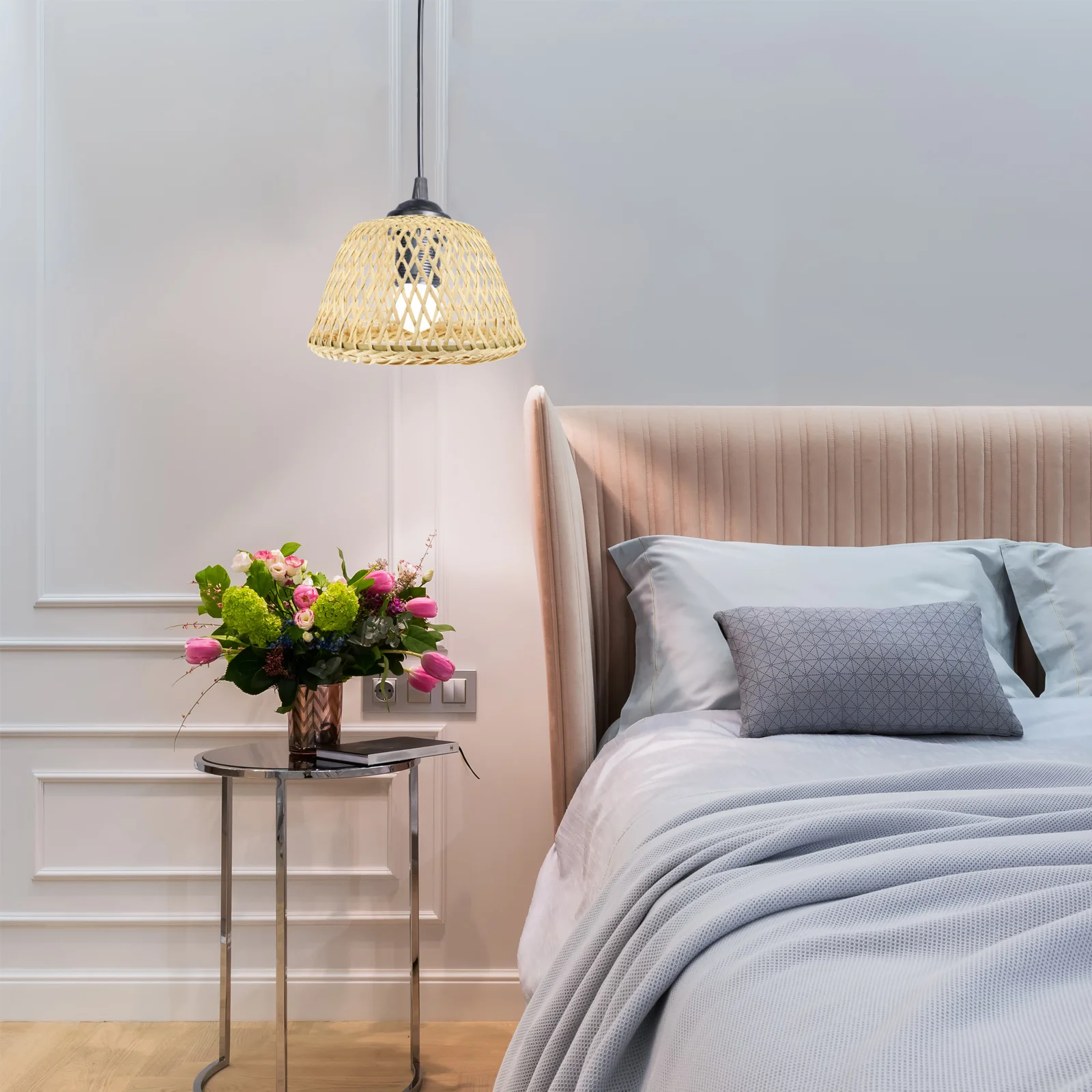 

Vintage Ceiling Light Wall Lights Indoor Bamboo Lampshade Creative Woven Accessory Craft Pendant Set Dustproof Weaving