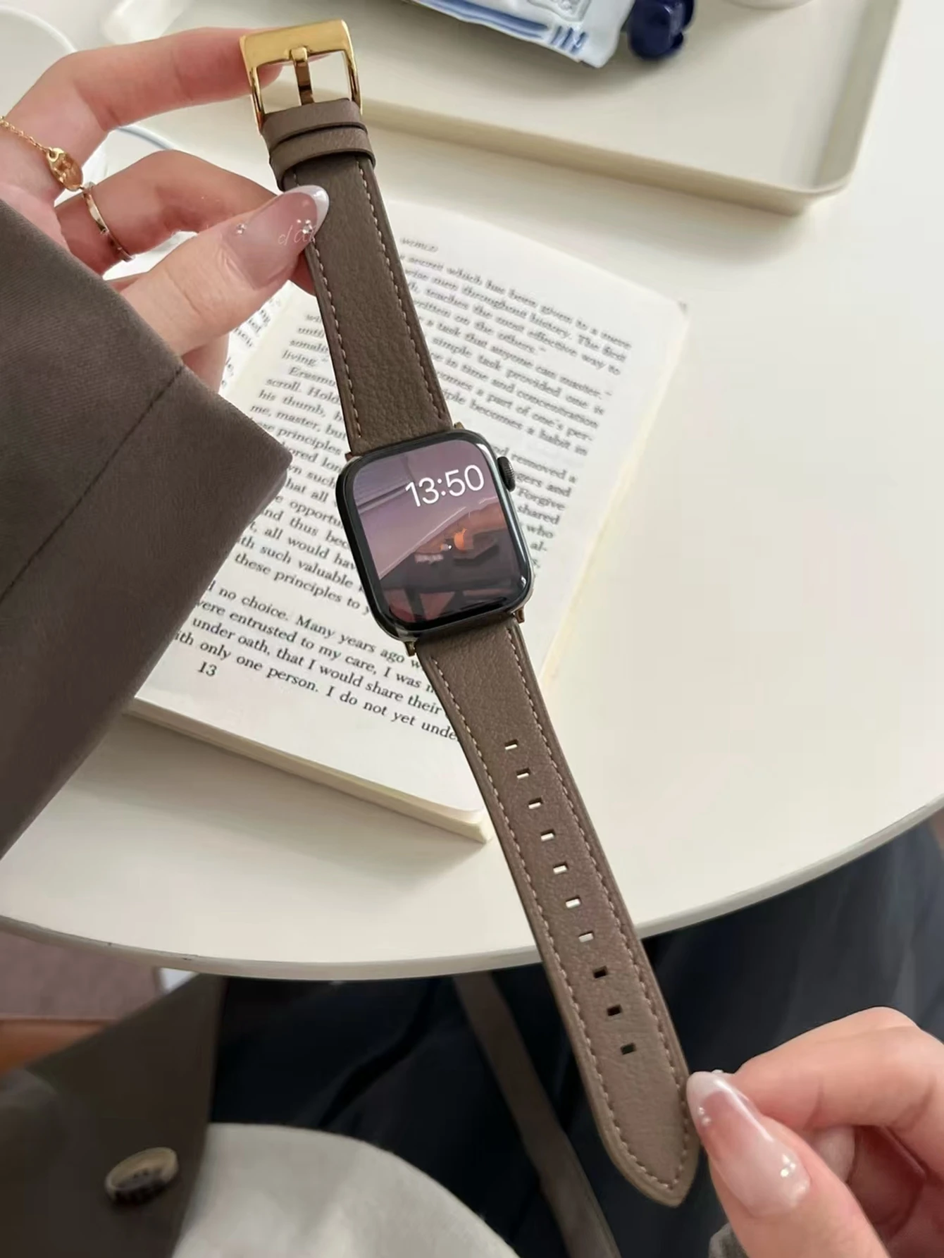 Фото Превосходная кожаная петля Correa для Apple Watch Band Series 11/110/9/8/7/6/5/4/3/2 38 мм 40 мм 41 мм 42 мм 44 мм 45 мм 46 мм 49 мм Ремешок №5