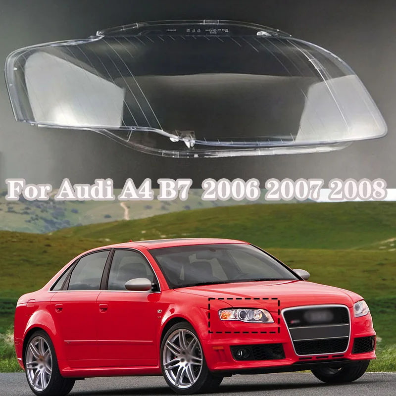 

Car Front Lamp Headlight Shade Mask Shell Transparent Cover Lampshade Lens Replace For Audi A4 B7 2006 2007 2008