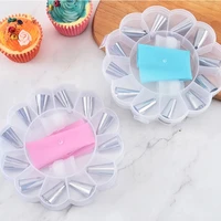 15 pcsset silicone pastry bag tips kitchen diy icing piping cream reusable pastry bags 12 nozzle sets cake decorating tools